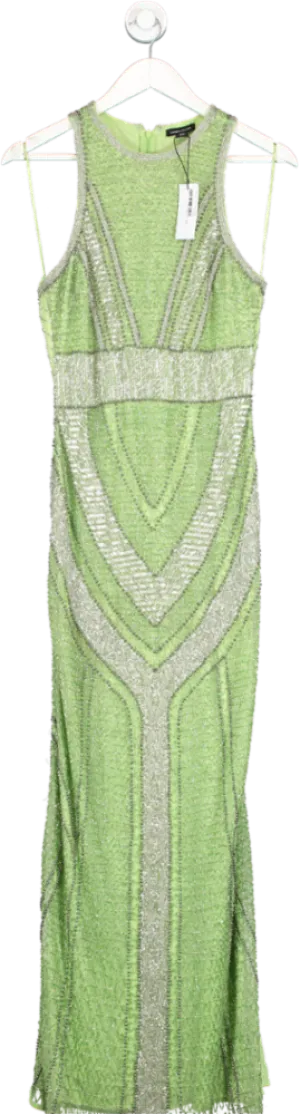 Karen Millen Green premium embellished maxi dress UK 10