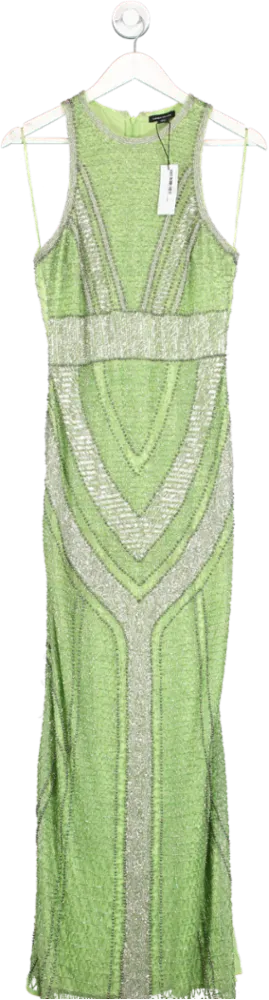 Karen Millen Green premium embellished maxi dress UK 10