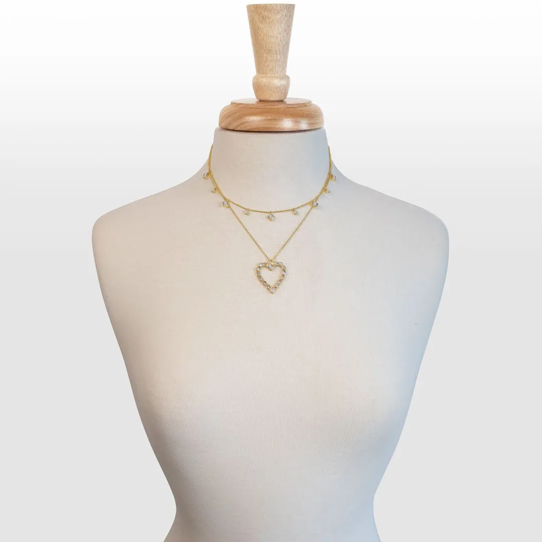Keepsake - Moonstone and 14K Gold Vermeil Good Luck Heart Necklace