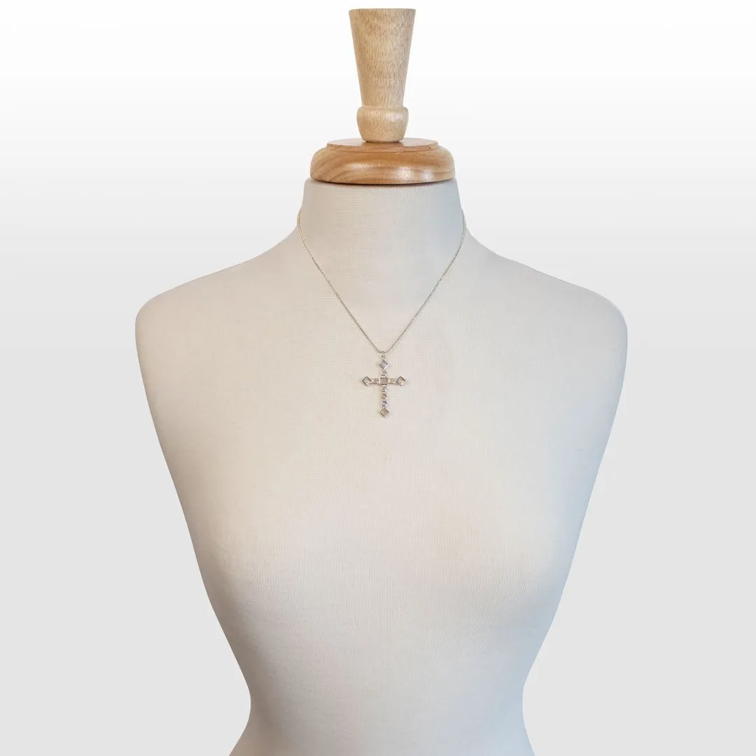 Keepsake - Moonstone and Sterling Silver Cross Necklace