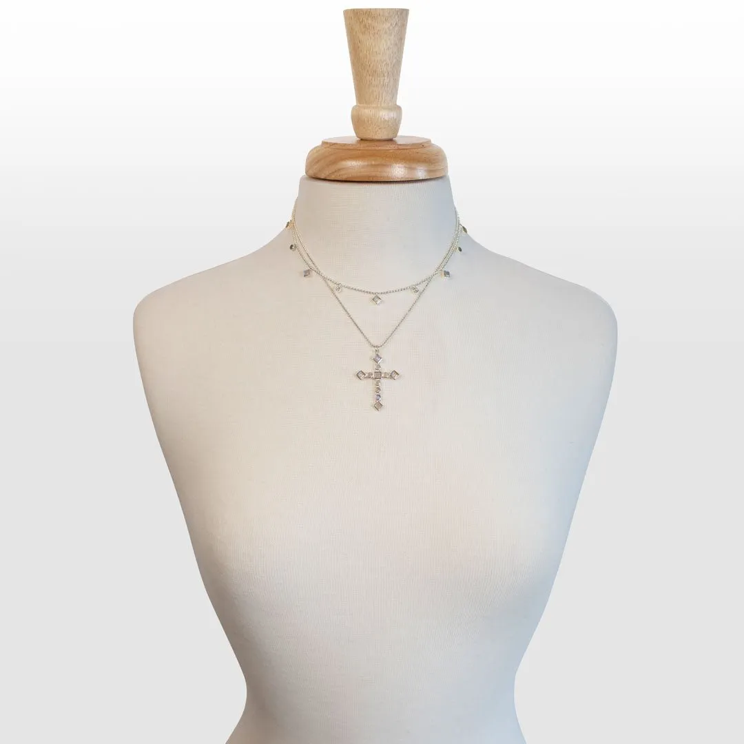 Keepsake - Moonstone and Sterling Silver Cross Necklace