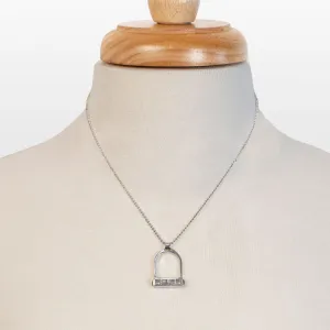 Keepsake - Moonstone and Sterling Silver English Stirrup Necklace