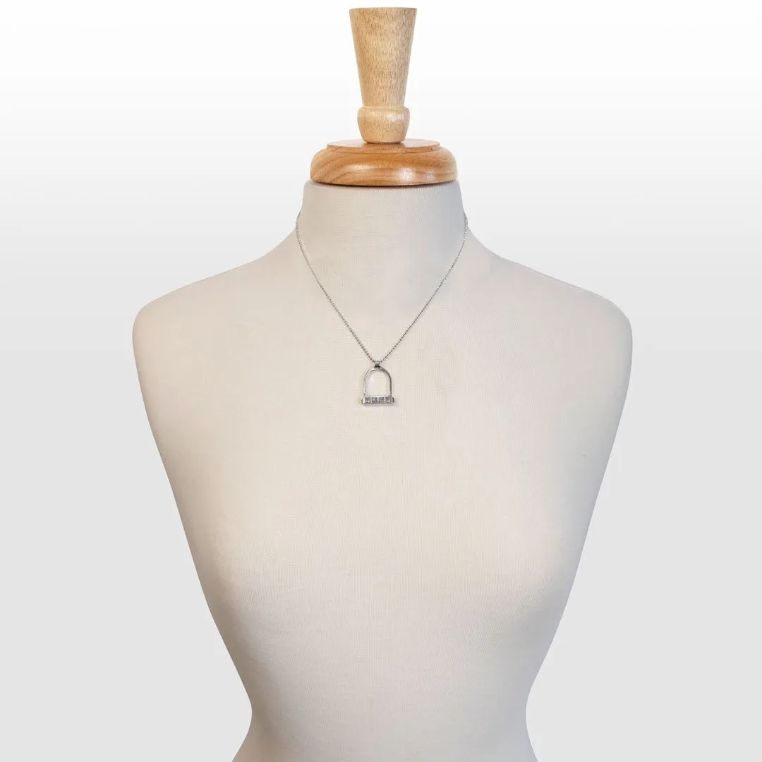 Keepsake - Moonstone and Sterling Silver English Stirrup Necklace