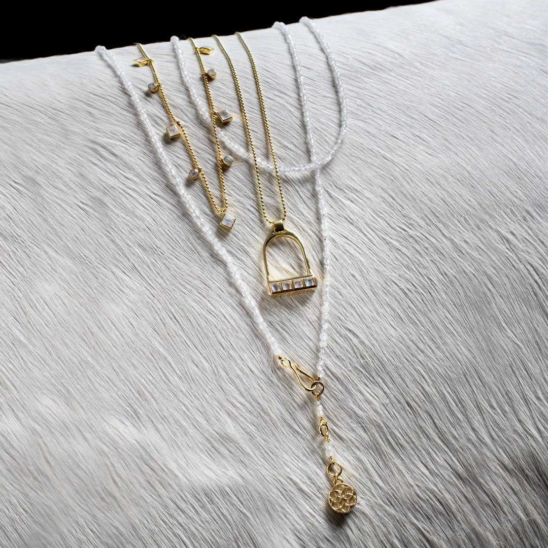 Keepsake - Moonstone and Sterling Silver English Stirrup Necklace