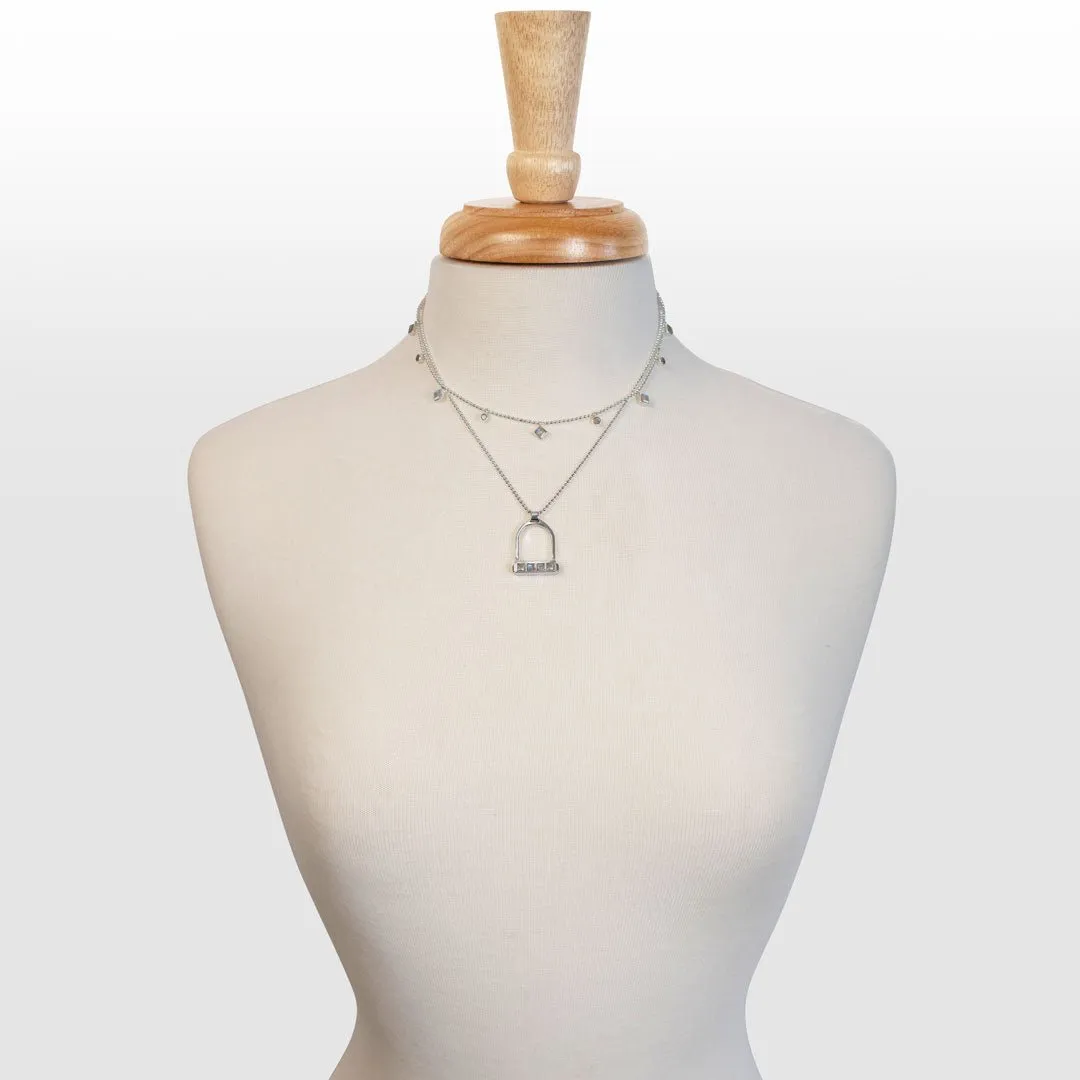 Keepsake - Moonstone and Sterling Silver English Stirrup Necklace