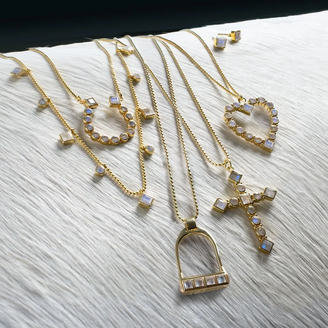 Keepsake - Moonstone and Sterling Silver Horseshoe Necklace