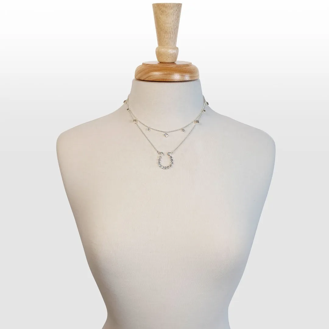 Keepsake - Moonstone and Sterling Silver Horseshoe Necklace