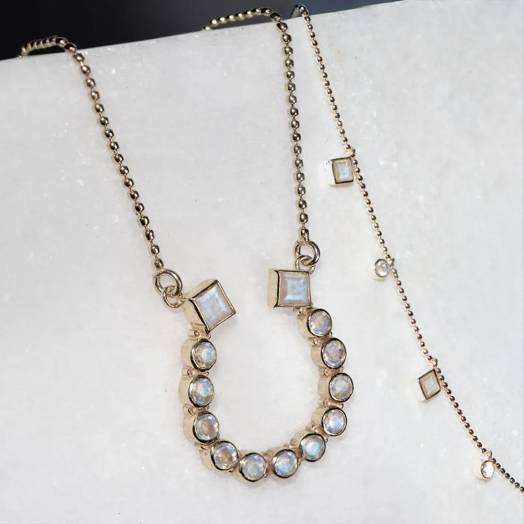 Keepsake - Moonstone and Sterling Silver Horseshoe Necklace