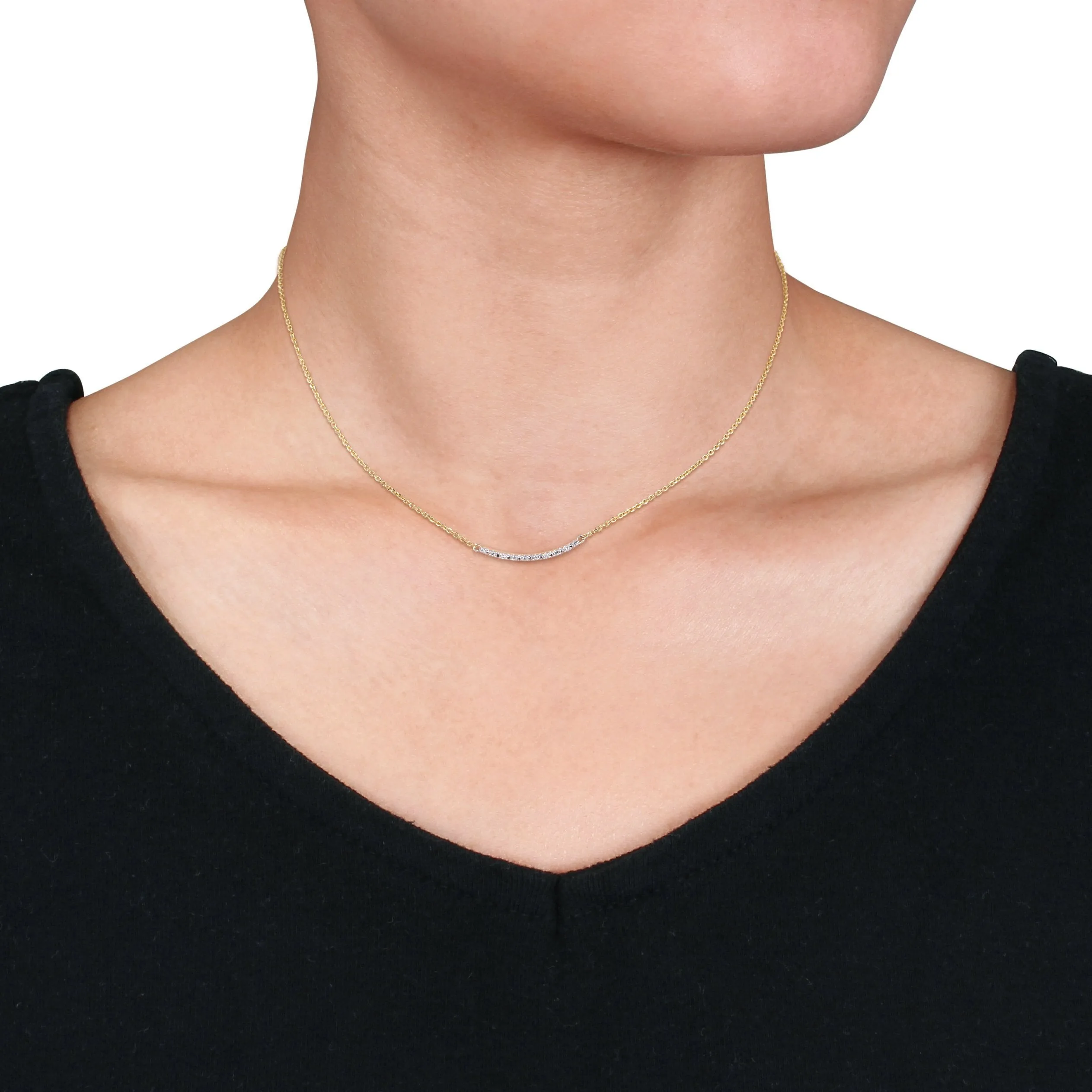 Kids Diamond Necklace With Chain 10K Gold