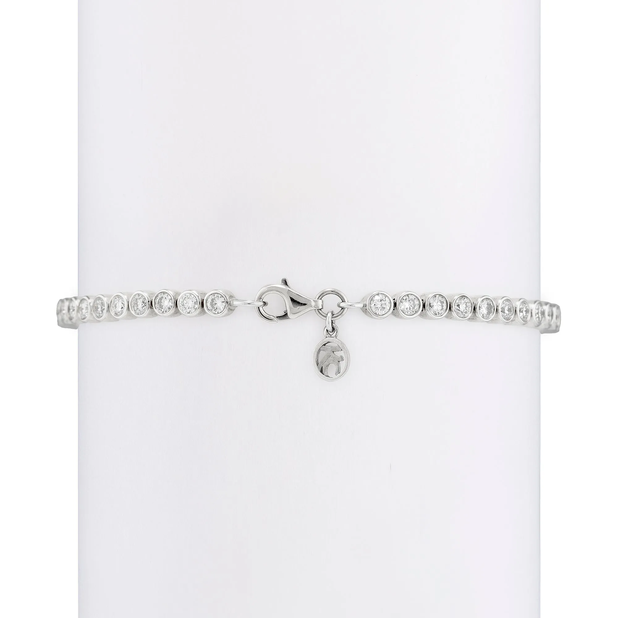 Large Classic Straight Row White Diamond Bracelet