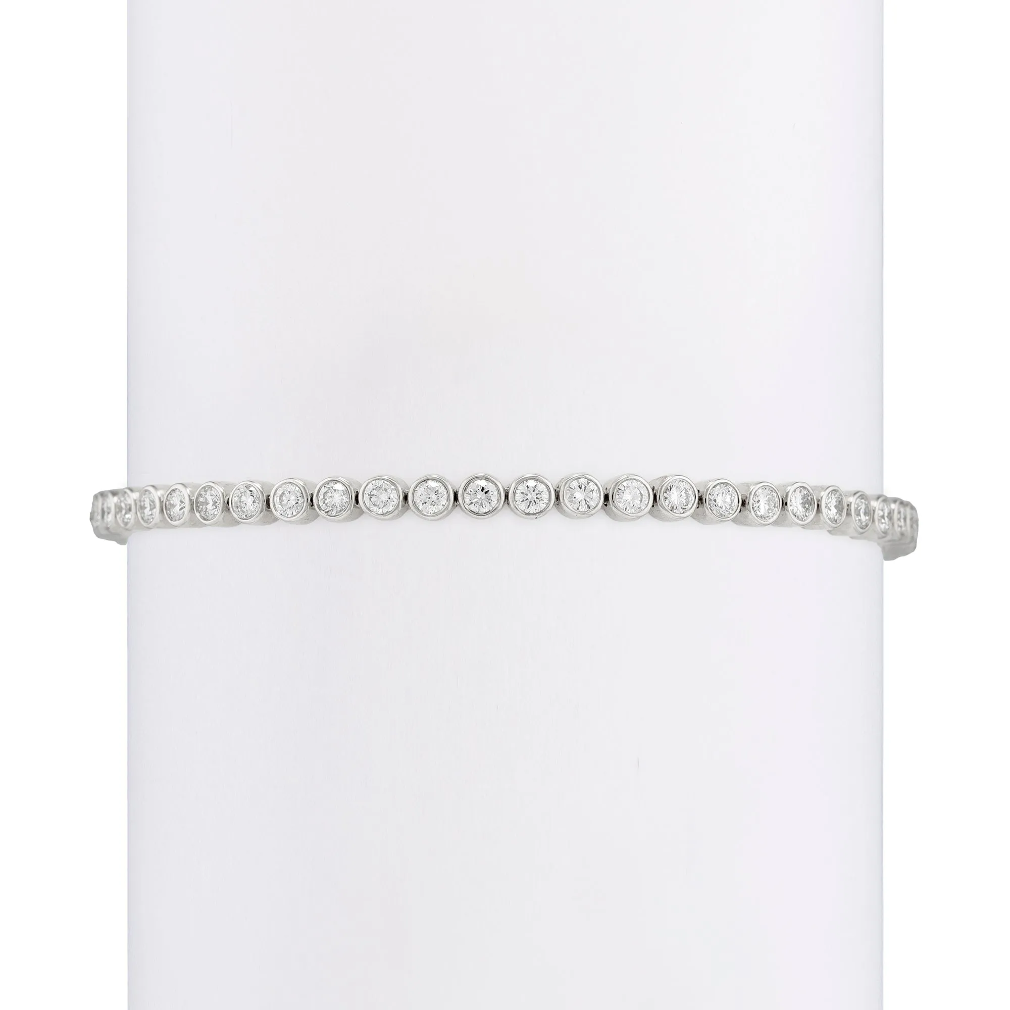 Large Classic Straight Row White Diamond Bracelet
