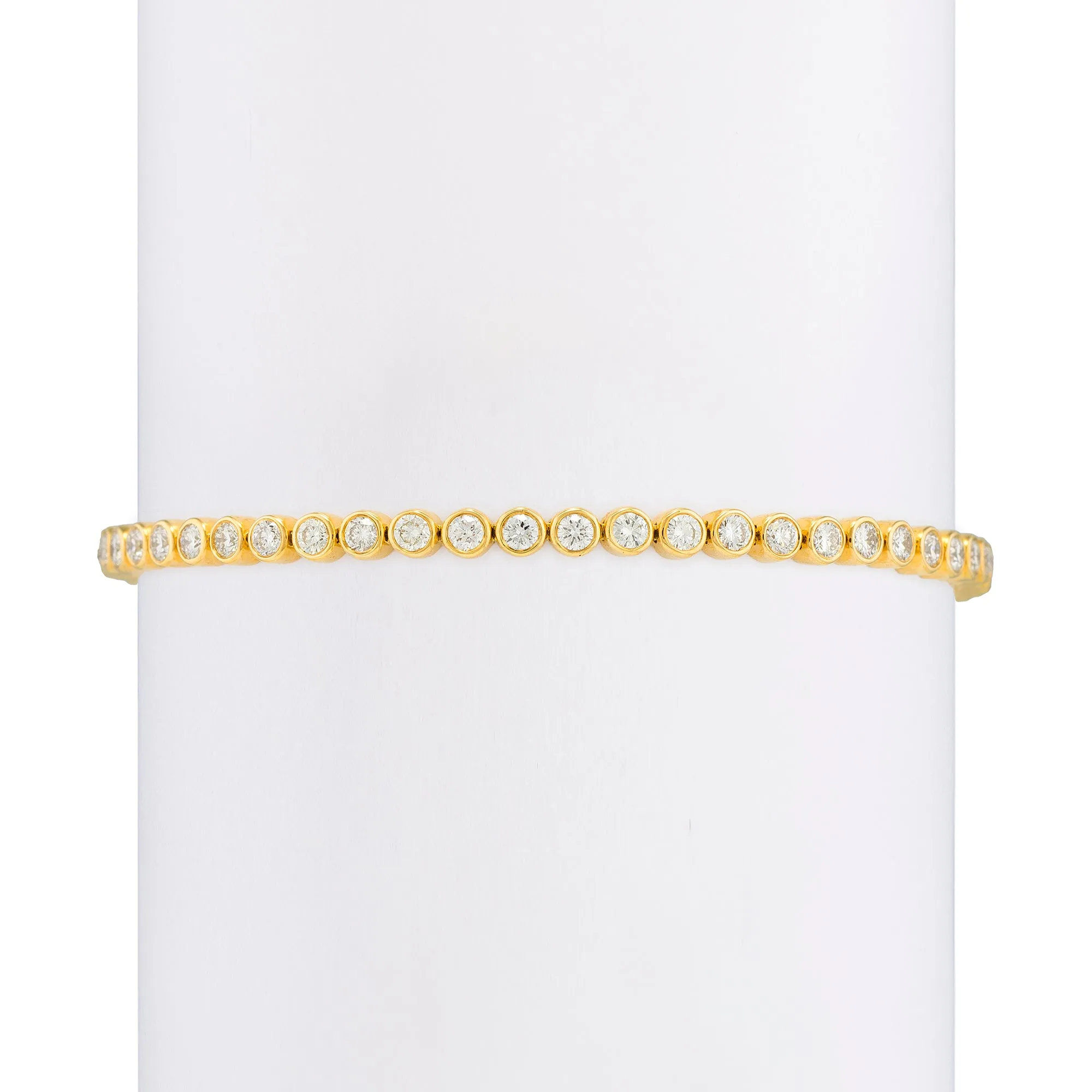 Large Classic Straight Row White Diamond Bracelet