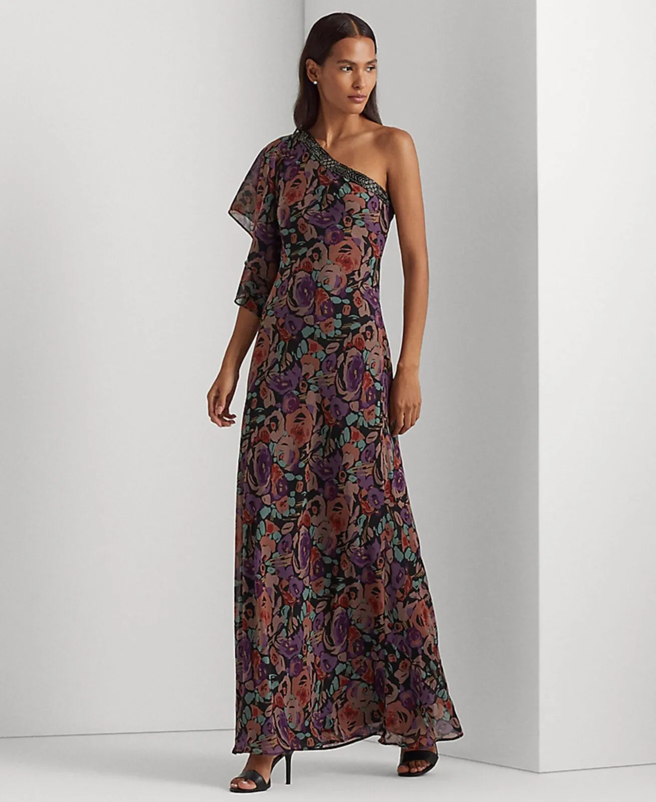 Lauren Ralph Lauren Womens Embellished Long Evening Dress 253881985001
