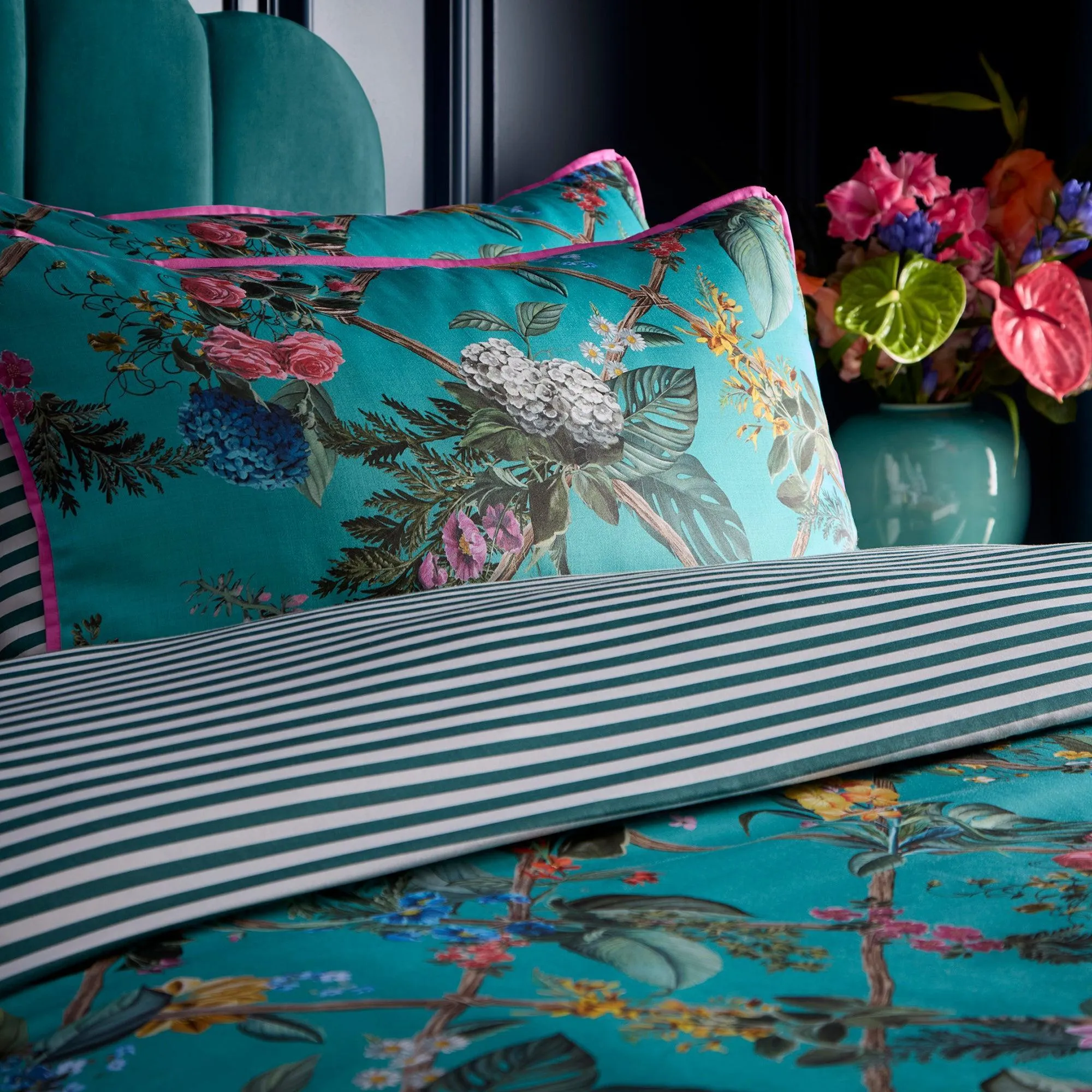 Laurence Llewelyn-Bowen Cotswold Fantasia Duvet Cover Set - Teal