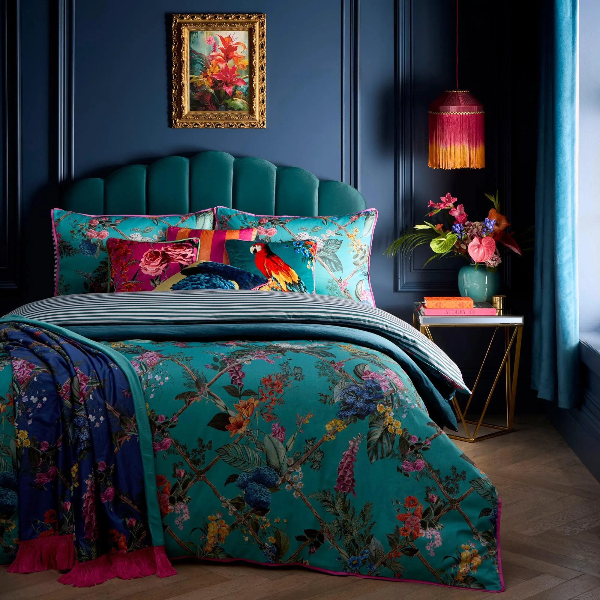 Laurence Llewelyn-Bowen Cotswold Fantasia Duvet Cover Set - Teal
