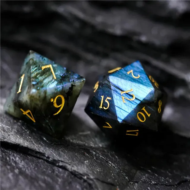 Level Up Premium Dice | Labradorite moonstone