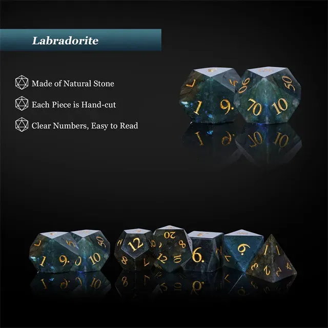 Level Up Premium Dice | Labradorite moonstone