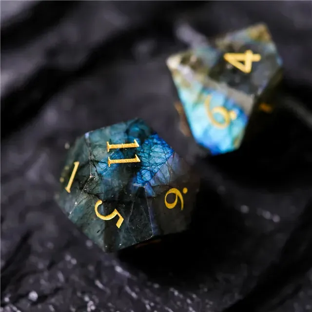 Level Up Premium Dice | Labradorite moonstone