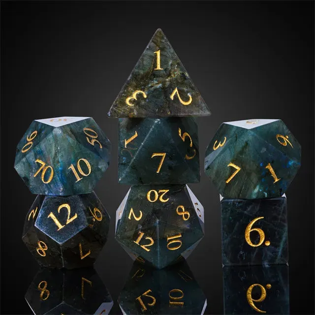 Level Up Premium Dice | Labradorite moonstone