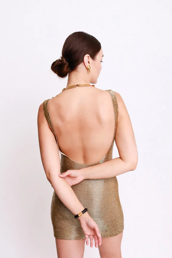 Liquid Gold Beaded Cocktail Dress II