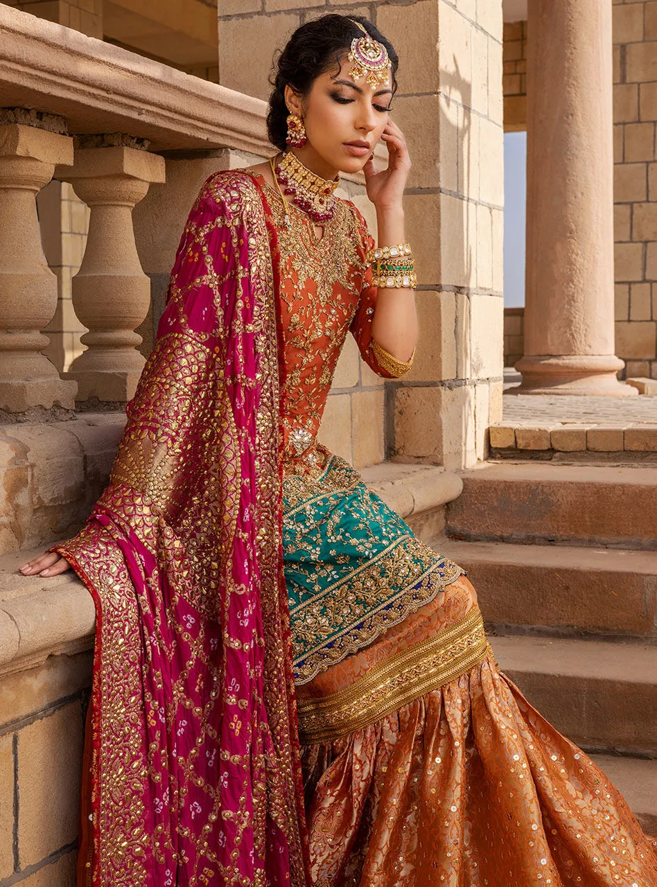 Luxury Bridal Indian Dress in Gharara Kameez #BN1146