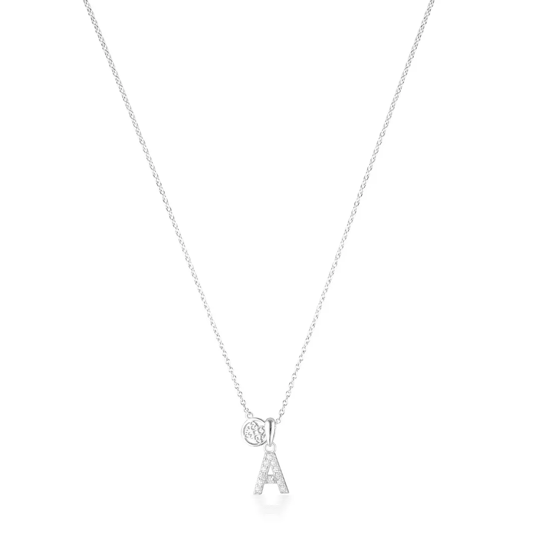 LUXURY LETTERS A INITIAL PENDANT SILVER