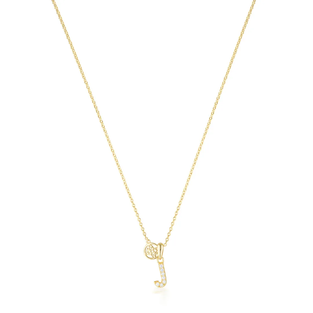 LUXURY LETTERS J INITIAL PENDANT GOLD
