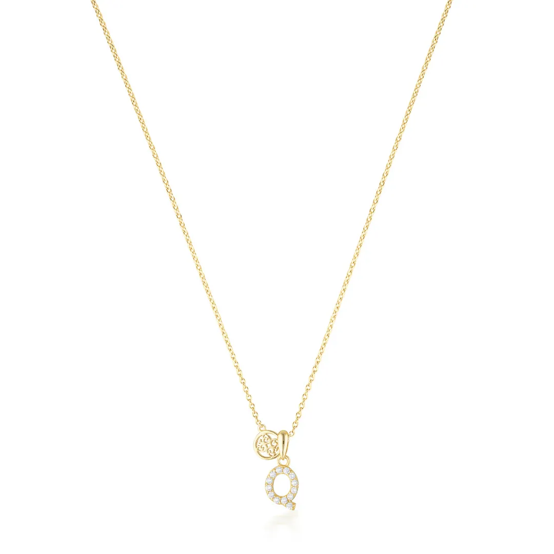 LUXURY LETTERS Q INITIAL PENDANT GOLD