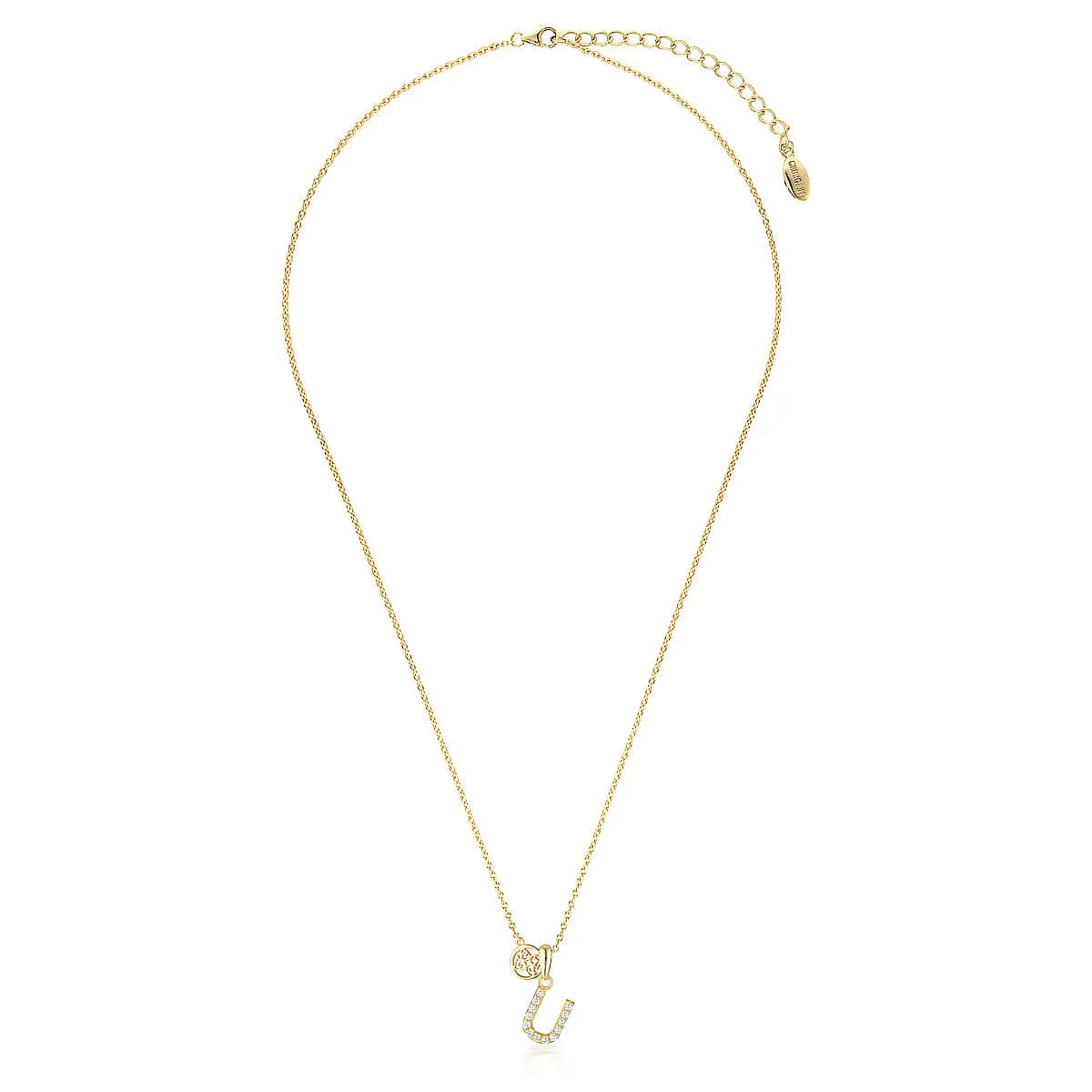 LUXURY LETTERS U INITIAL PENDANT GOLD