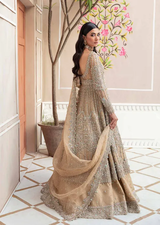 Luxury Nude Heavily Embellished Pakistani Wedding Dress Pishwas Lehenga