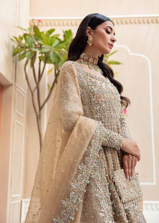 Luxury Nude Heavily Embellished Pakistani Wedding Dress Pishwas Lehenga