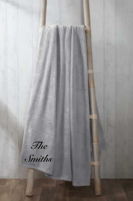 Luxury personalised coral fleece plush throw 200x240cm