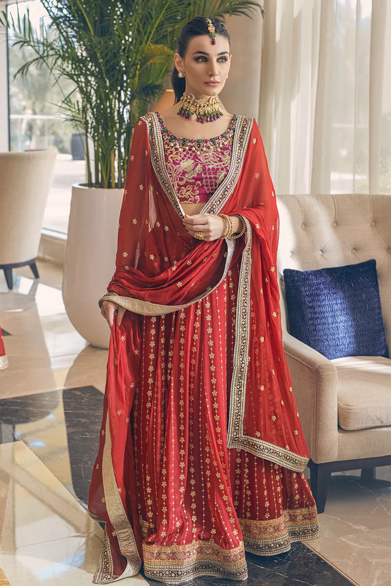 MOLTEN LAVA | Mushq Monsoon Wedding Luxury Chiffon Collection 2022 |  Unstitched Embroidered Chiffon Suits