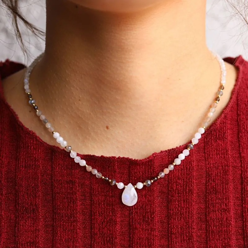 Moonstone and Sunstone Luxury Necklace