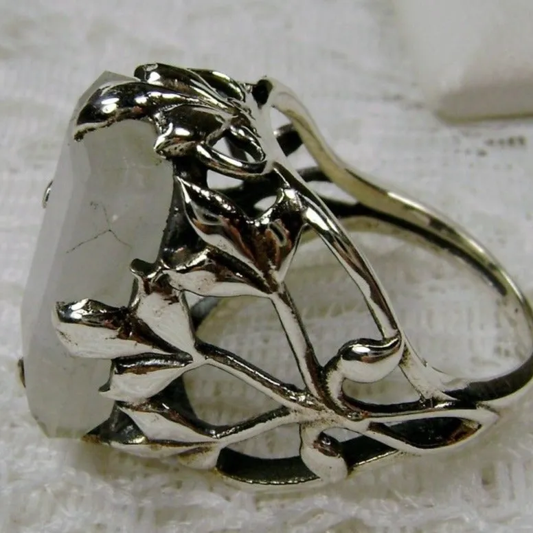 Moonstone Ring, Art Nouveau Vintage Jewelry D110