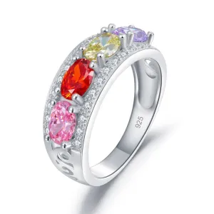 Multi-Gemstone Wedding Band
