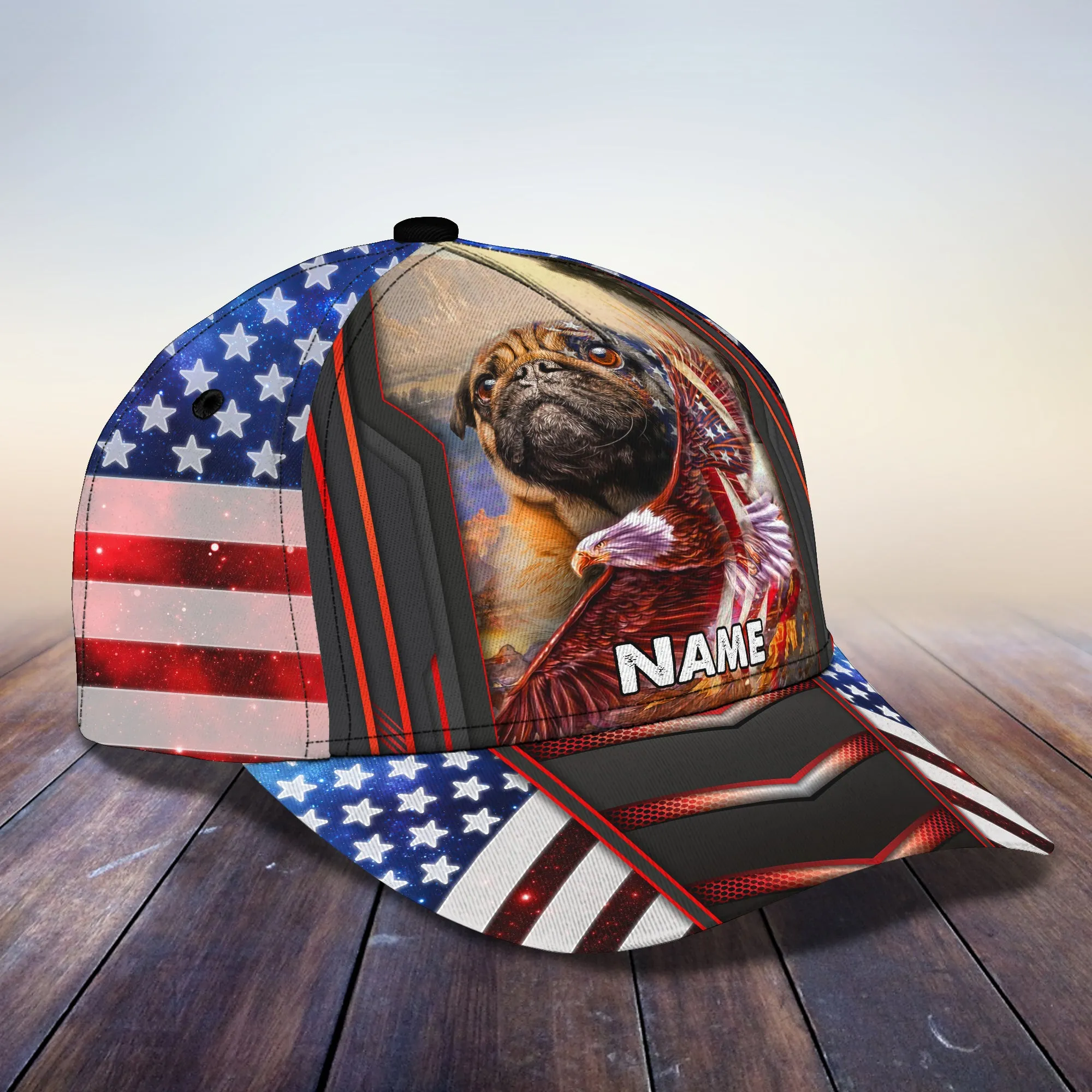 My Dog -Pug - Personalized Name Cap -Loop- T2k -160