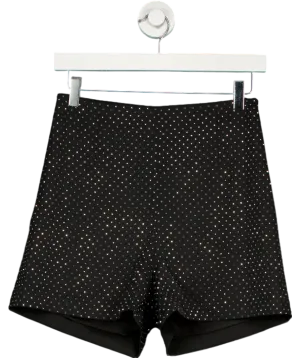 Nadine Merabi Black Kira Rhinestone Embellished Shorts UK S