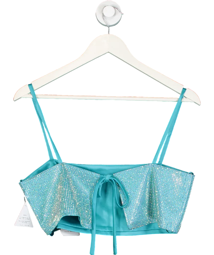 Nadine Merabi Blue Cleo Aqua Top UK M