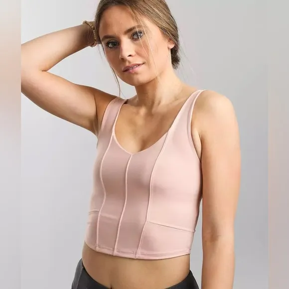 NWT Free People FP Movement Grand Finale Active First Bloom Pink Brami Corset S