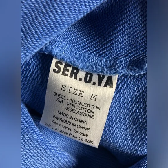 NWT Ser.o.ya x Revolve Rory Hooded Sweatshirt Dress in Blue - Size M