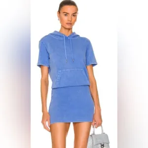 NWT Ser.o.ya x Revolve Rory Hooded Sweatshirt Dress in Blue - Size M