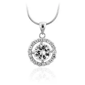 Nyla 10mm Round Soliatire Halo CZ Pendant | 3.75ct