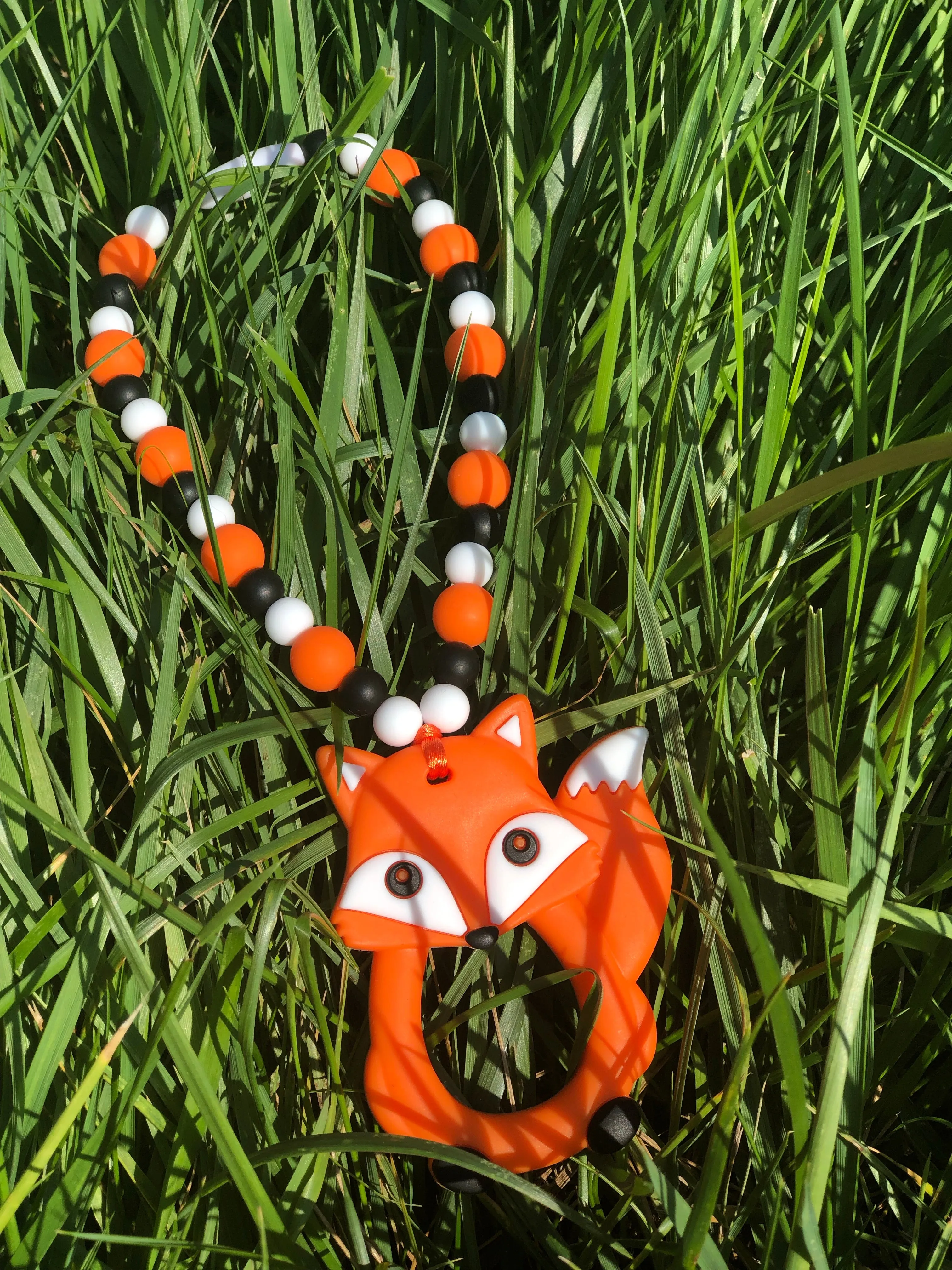 Orange Fox Baby Carrier Silicone Teether Toy