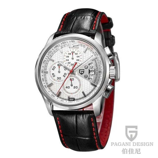 PAGANI DESIGN Luxury Fashion Watch Leather Strap Quartz