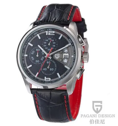 PAGANI DESIGN Luxury Fashion Watch Leather Strap Quartz