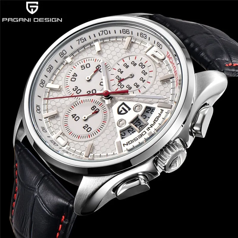 PAGANI DESIGN Luxury Fashion Watch Leather Strap Quartz