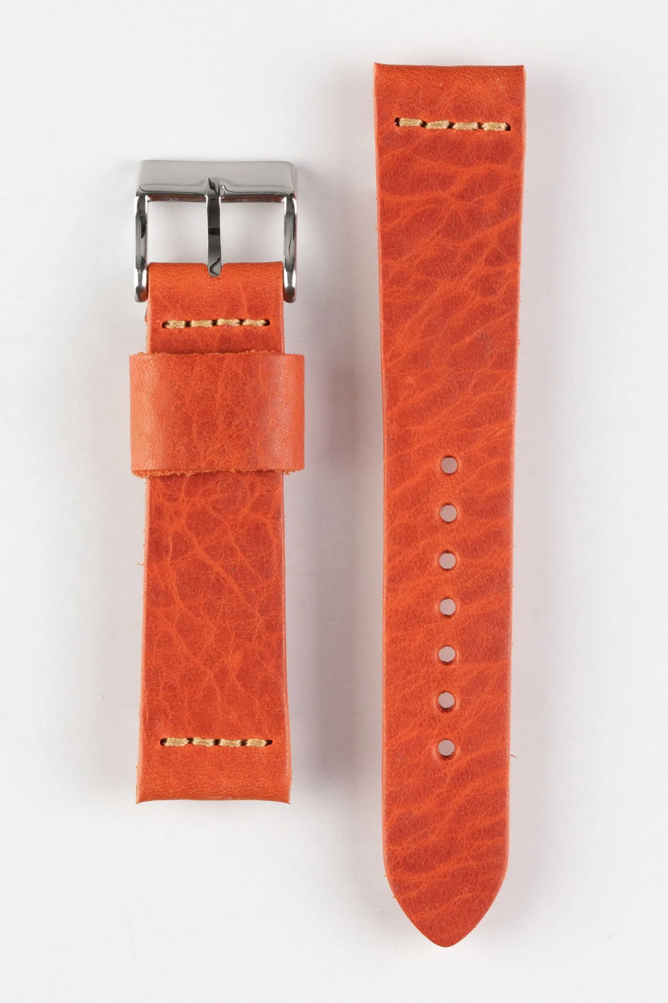 Pebro ARTISAN Leather Watch Strap in BURNT RED