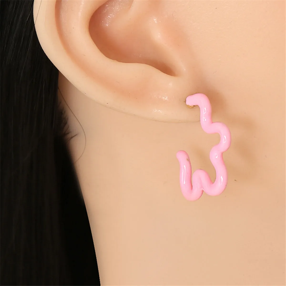 Pink Enamel & 18K Gold-Plated Open Flower Stud Earrings