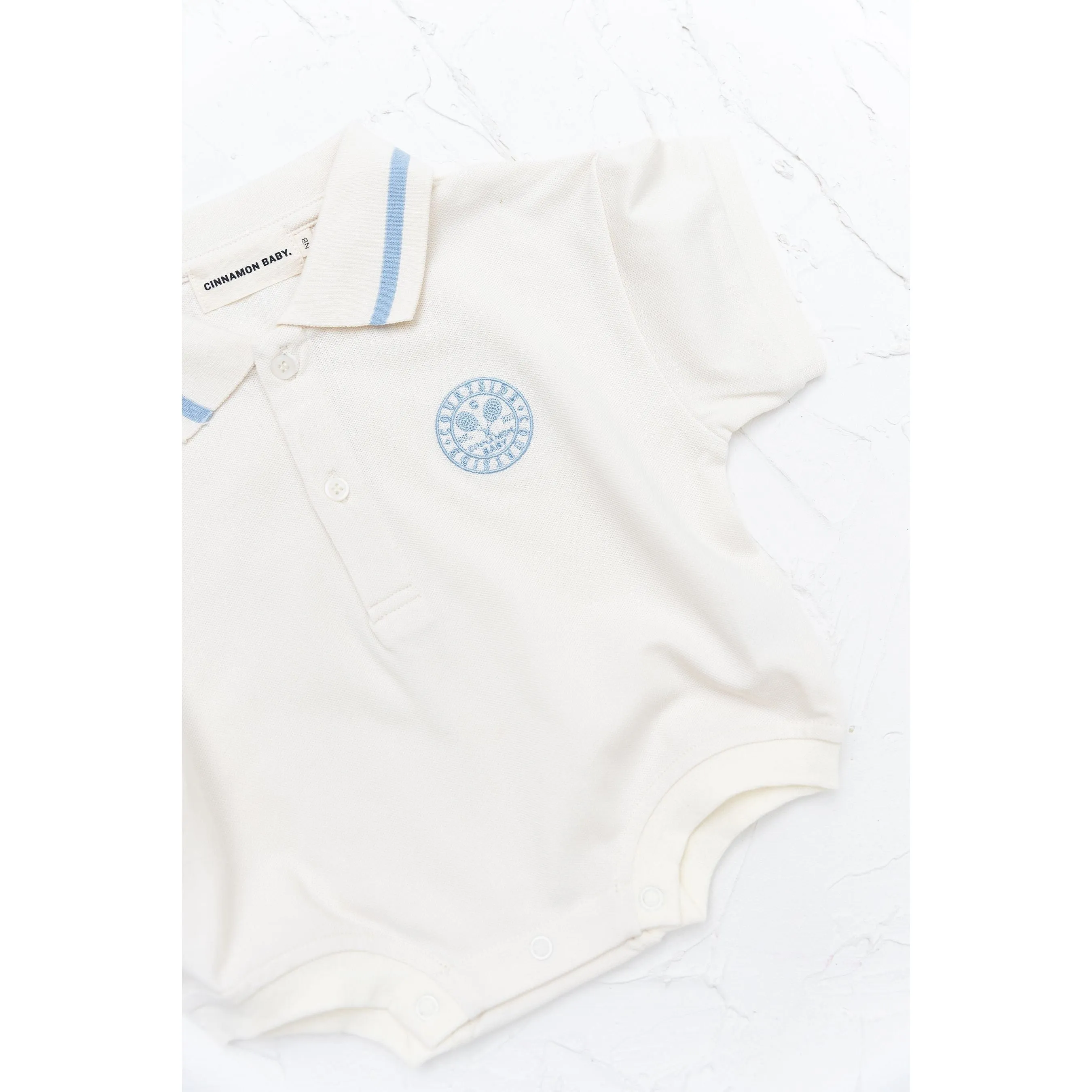 Polo Tshirt Romper - Baby Blue